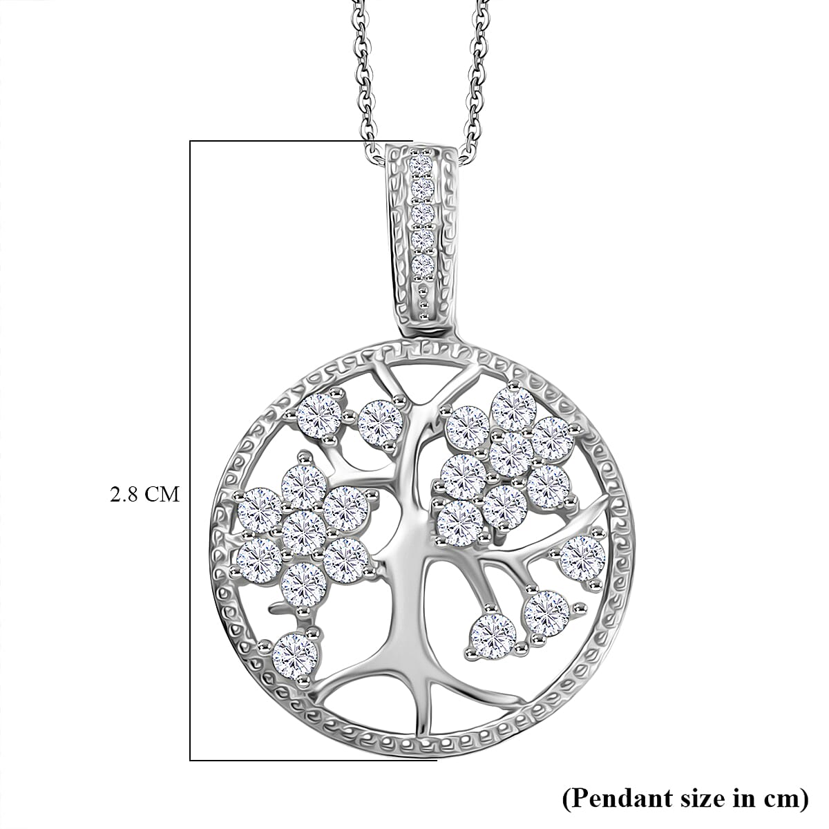 D'joy Moissanite Pendant with Chain (Size 20) in Platinum Overlay Sterling Silver 4417514 6