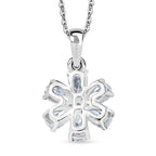Moissanite Pendant with Chain (Size 20) in Platinum Overlay Sterling Silver 1.09 Ct.