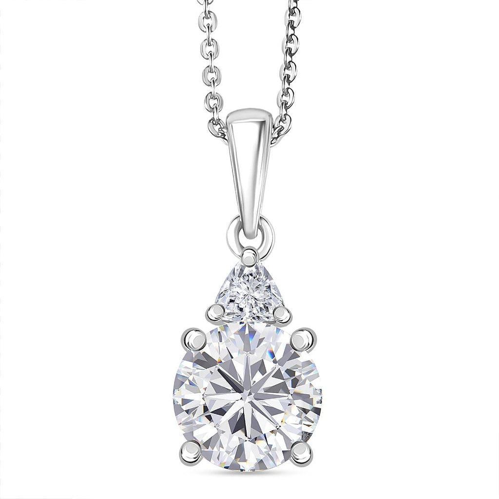 D'Joy Moissanite Pendant with Chain (Size 20) in Platinum Overlay Sterling Silver 2.01 Ct.