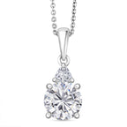 D'Joy Moissanite Pendant with Chain (Size 20) in Platinum Overlay Sterling Silver 2.01 Ct.