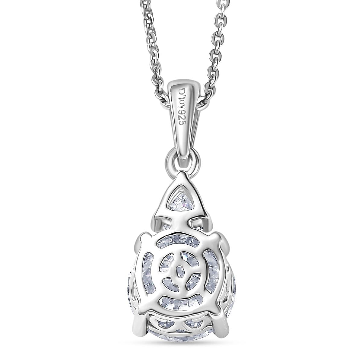 D'joy Moissanite Pendant with Chain (Size 20) in Platinum Overlay Sterling Silver 2.01 Ct. 4417968 5