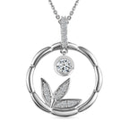 Moissanite Pendant with Chain (Size 20) in Rhodium Overlay Sterling Silver