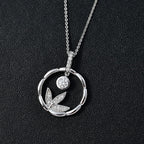 Moissanite Pendant with Chain (Size 20) in Rhodium Overlay Sterling Silver