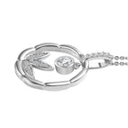 Moissanite Pendant with Chain (Size 20) in Rhodium Overlay Sterling Silver