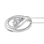 Moissanite Pendant with Chain (Size 20) in Rhodium Overlay Sterling Silver