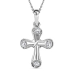 Moissanite Pendant with Chain (Size 20) in Rhodium Overlay Sterling Silver