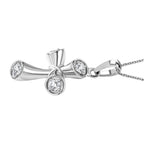 Moissanite Pendant with Chain (Size 20) in Rhodium Overlay Sterling Silver