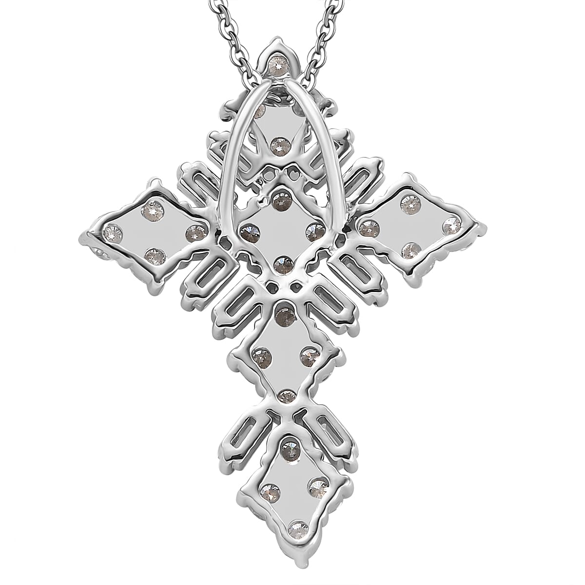 Moissanite Pendant with Chain (Size - 20) in Rhodium Overlay Sterling Silver 1.91 Ct. 4329481 4