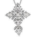 Moissanite Pendant with Chain (Size - 20) in Rhodium Overlay Sterling Silver 1.91 Ct.
