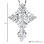 Moissanite Pendant with Chain (Size - 20) in Rhodium Overlay Sterling Silver 1.91 Ct.