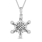 Moissanite Pendant with Chain (Size 20) in Rhodium Overlay Sterling Silver, Silver Wt. 7.40 Gms.