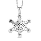 Moissanite Pendant with Chain (Size 20) in Rhodium Overlay Sterling Silver, Silver Wt. 7.40 Gms.