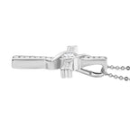 Moissanite Pendant with Chain (Size - 20) in Rhodium Overlay Sterling Silver 0.84 Ct. Silver Wt. 6.45 Gms.