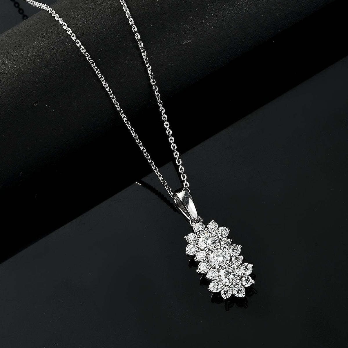 Moissanite Pendant with Chain (Size 20) in Rhodium Overlay Sterling Silver 1.31 Ct. 4357311 2