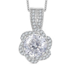 Moissanite Pendant with Chain (Size 20) in Rhodium Overlay Sterling Silver 2.33 Ct.
