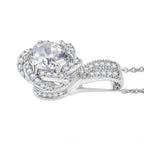 Moissanite Pendant with Chain (Size 20) in Rhodium Overlay Sterling Silver 2.33 Ct.