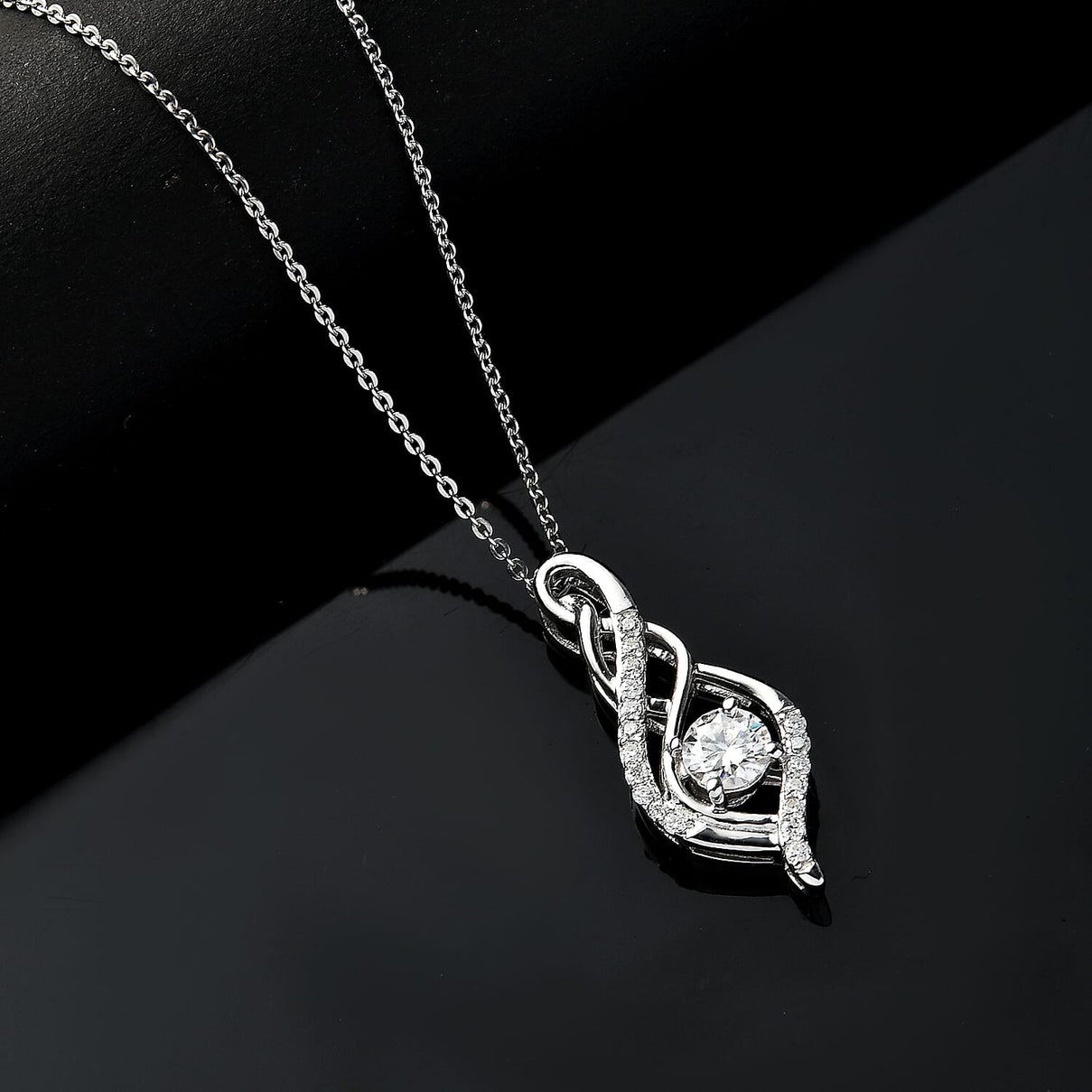 Moissanite Pendant with Chain (Size 20) in Rhodium Overlay Sterling Silver 4357319 3