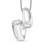 Moissanite Pendant with Chain (Size 20) in Rhodium Overlay Sterling Silver 1.15 Ct.