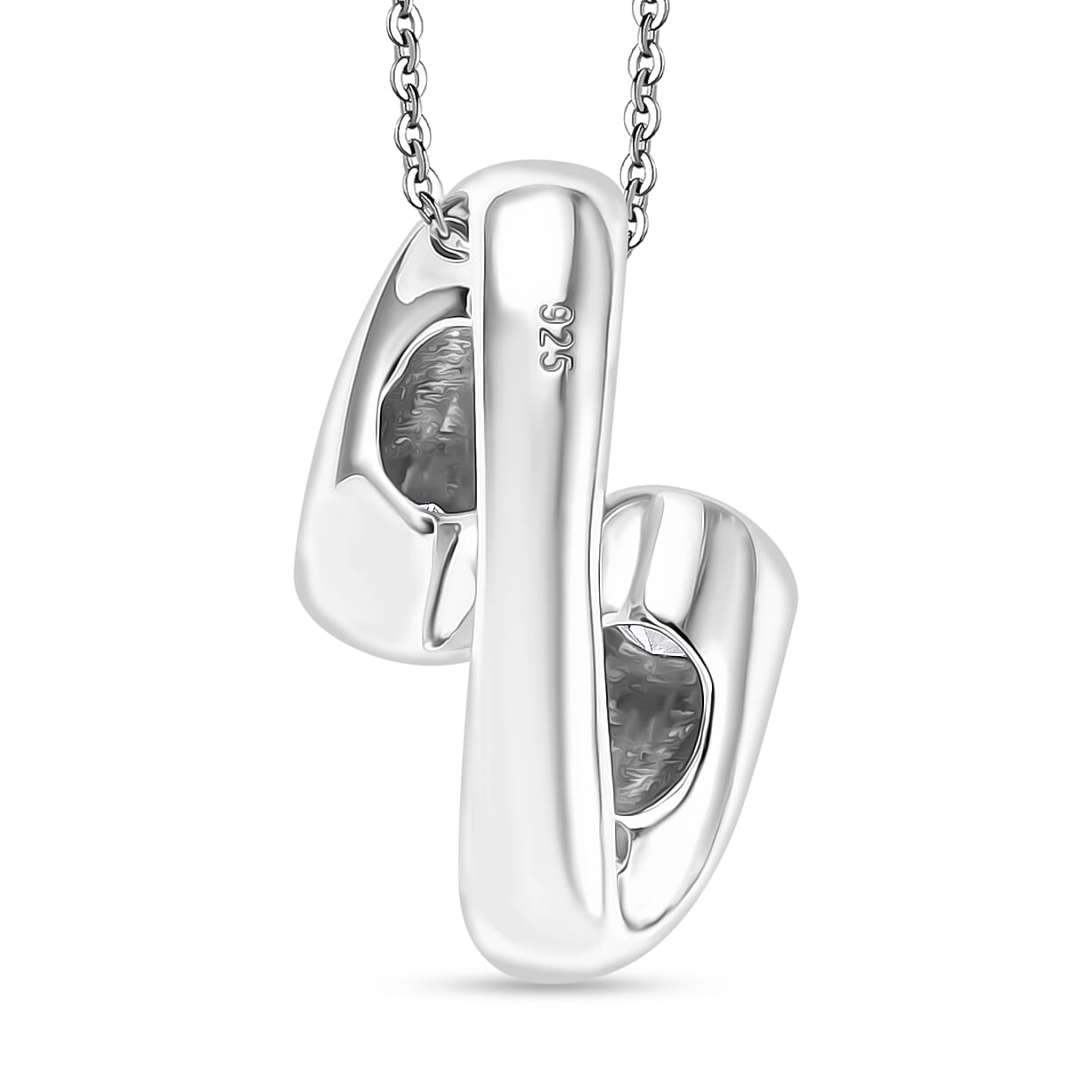 Moissanite Bypass Pendant with Chain (Size 20) in Rhodium Overlay Sterling Silver 1.15 Ct. 4357323 5