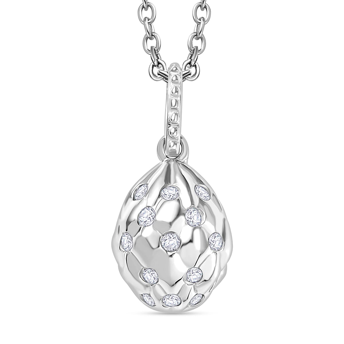 Moissanite Pendant with Chain (Size 20) in Rhodium Overlay Sterling Silver 4357329 0