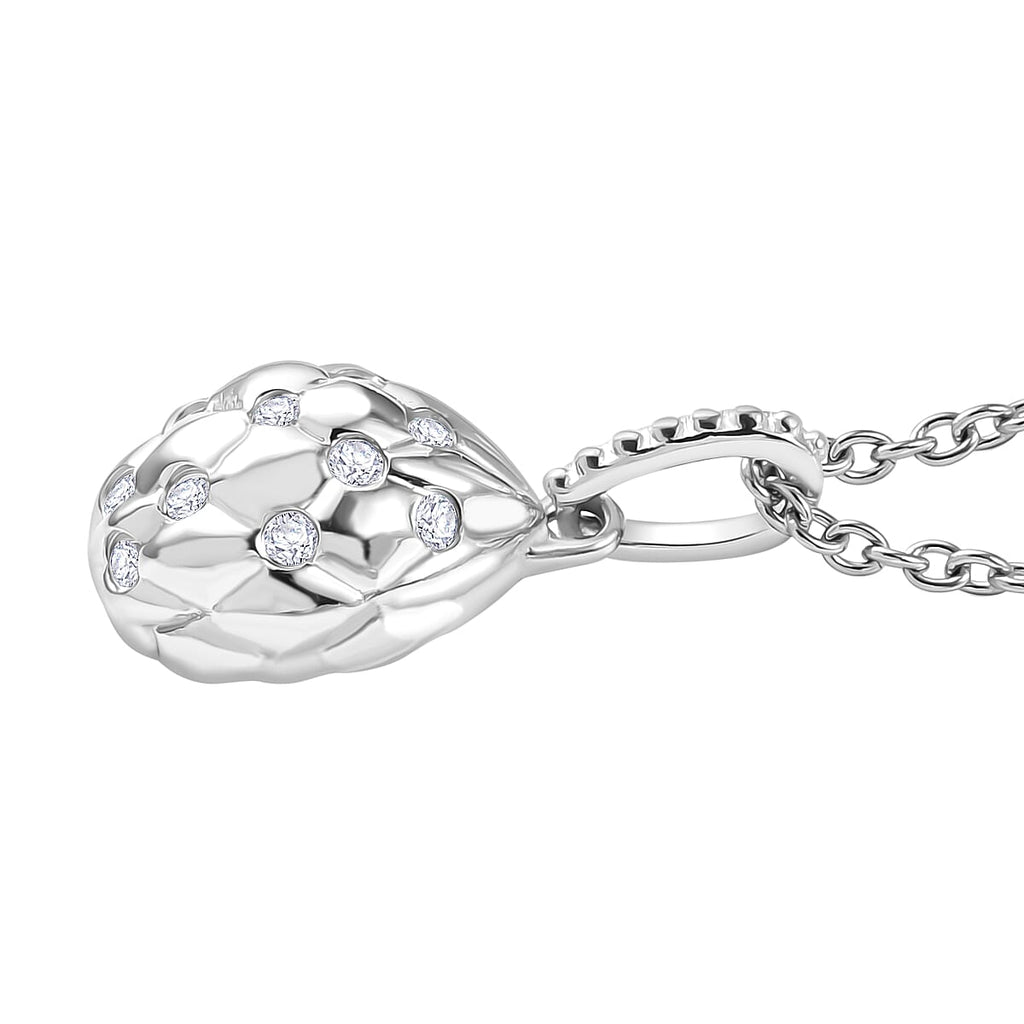 Moissanite Pendant with Chain (Size 20) in Rhodium Overlay Sterling Silver