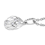 Moissanite Pendant with Chain (Size 20) in Rhodium Overlay Sterling Silver
