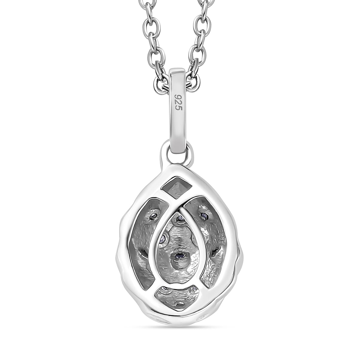 Moissanite Pendant with Chain (Size 20) in Rhodium Overlay Sterling Silver 4357329 5