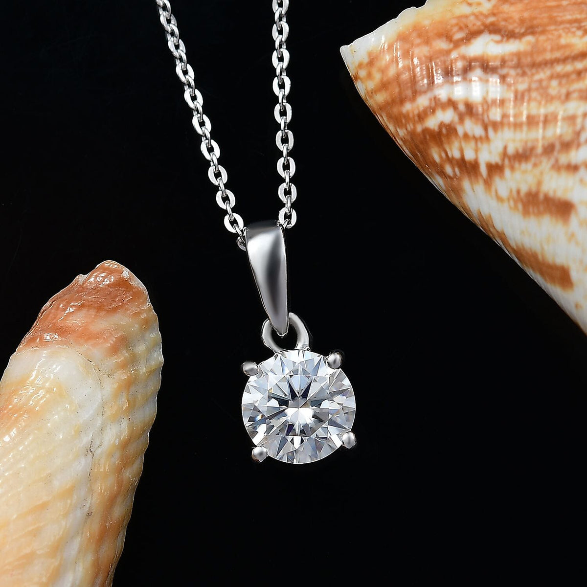 1 Ct. Moissanite Solitaire set(cp) in Rhodium Sterling Silver 4357435 3
