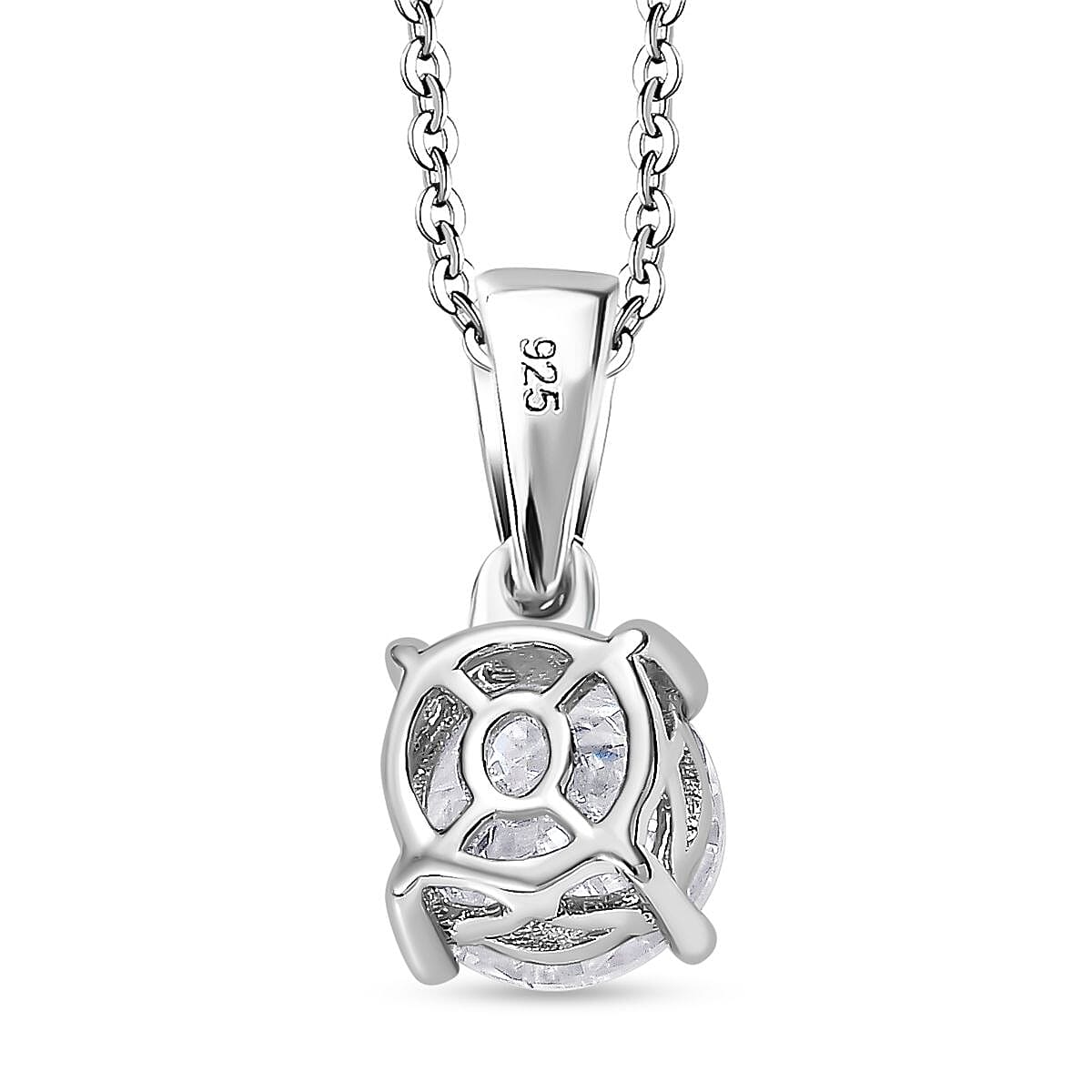 1 Ct. Moissanite Solitaire set(cp) in Rhodium Sterling Silver 4357435 5