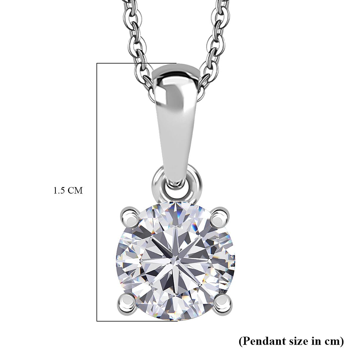 1 Ct. Moissanite Solitaire set(cp) in Rhodium Sterling Silver 4357435 7