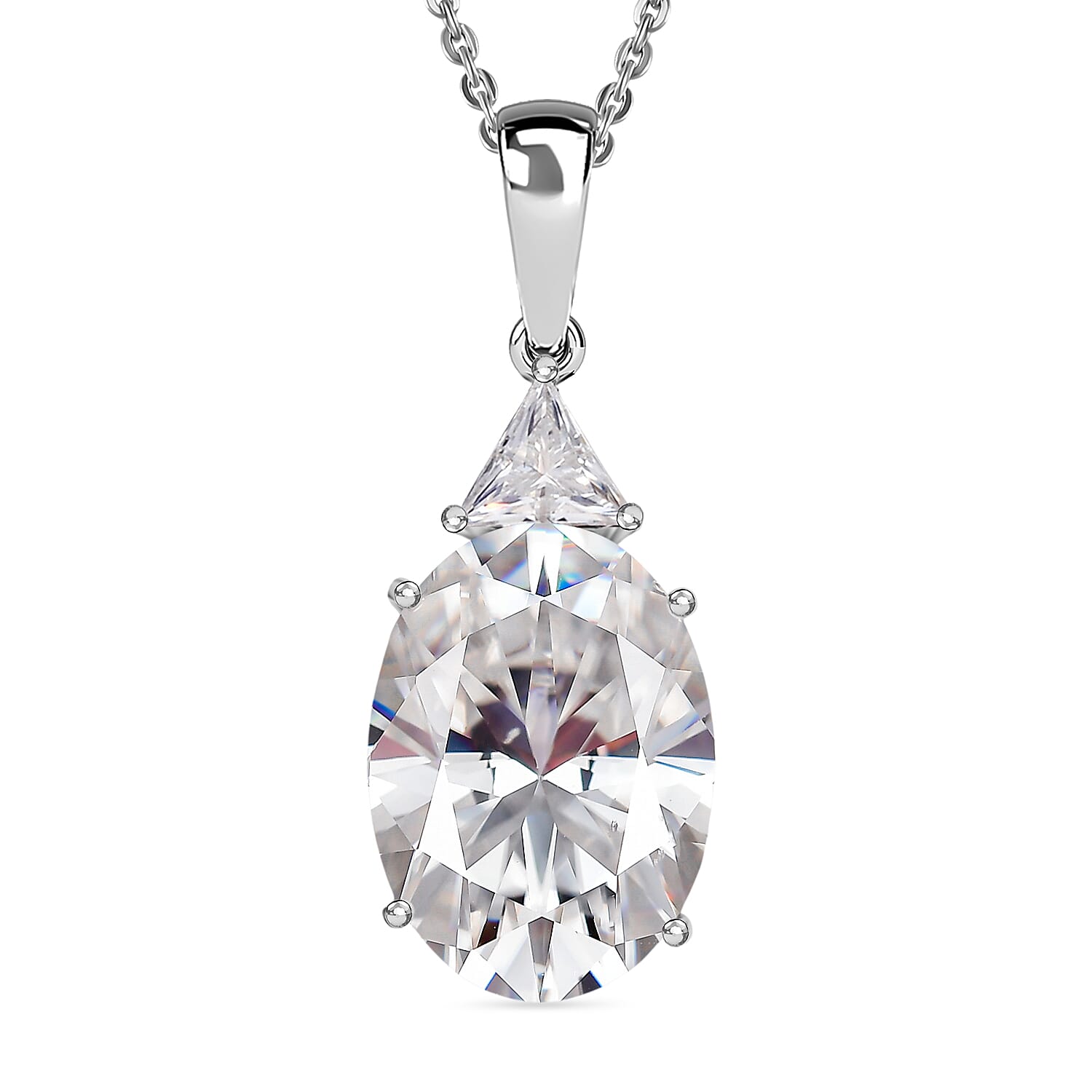 13.4 Ct. Moissanite Solitaire set(cp) in Rhodium Sterling Silver 4424724 0