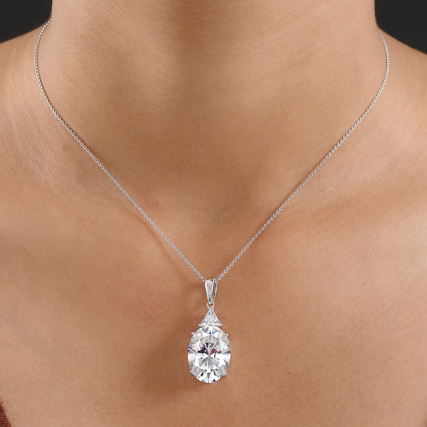 13.4 Ct. Moissanite Solitaire set(cp) in Rhodium Sterling Silver 4424724 3