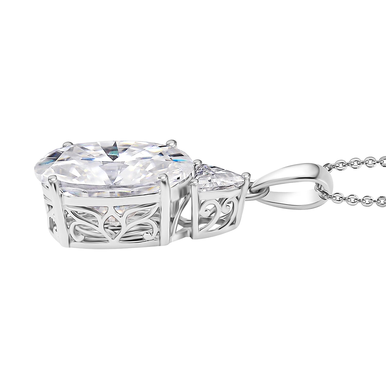 13.4 Ct. Moissanite Solitaire set(cp) in Rhodium Sterling Silver 4424724 4