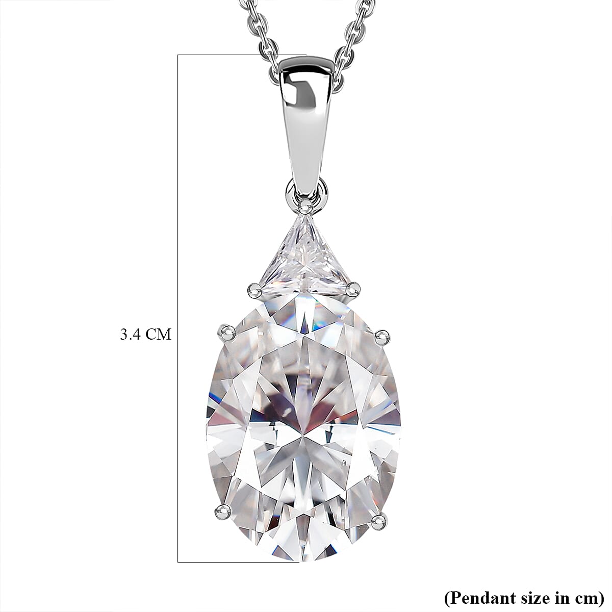 13.4 Ct. Moissanite Solitaire set(cp) in Rhodium Sterling Silver 4424724 6