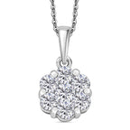 D'Joy Moissanite Pendant with Chain (Size 20) in Rhodium Overlay Sterling Silver 1.19 Ct.