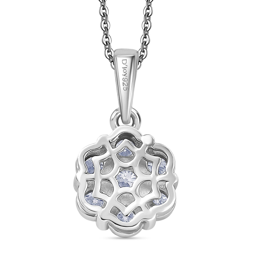 D'Joy Moissanite Pendant with Chain (Size 20) in Rhodium Overlay Sterling Silver 1.19 Ct.