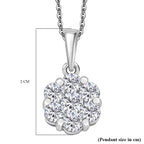 D'Joy Moissanite Pendant with Chain (Size 20) in Rhodium Overlay Sterling Silver 1.19 Ct.