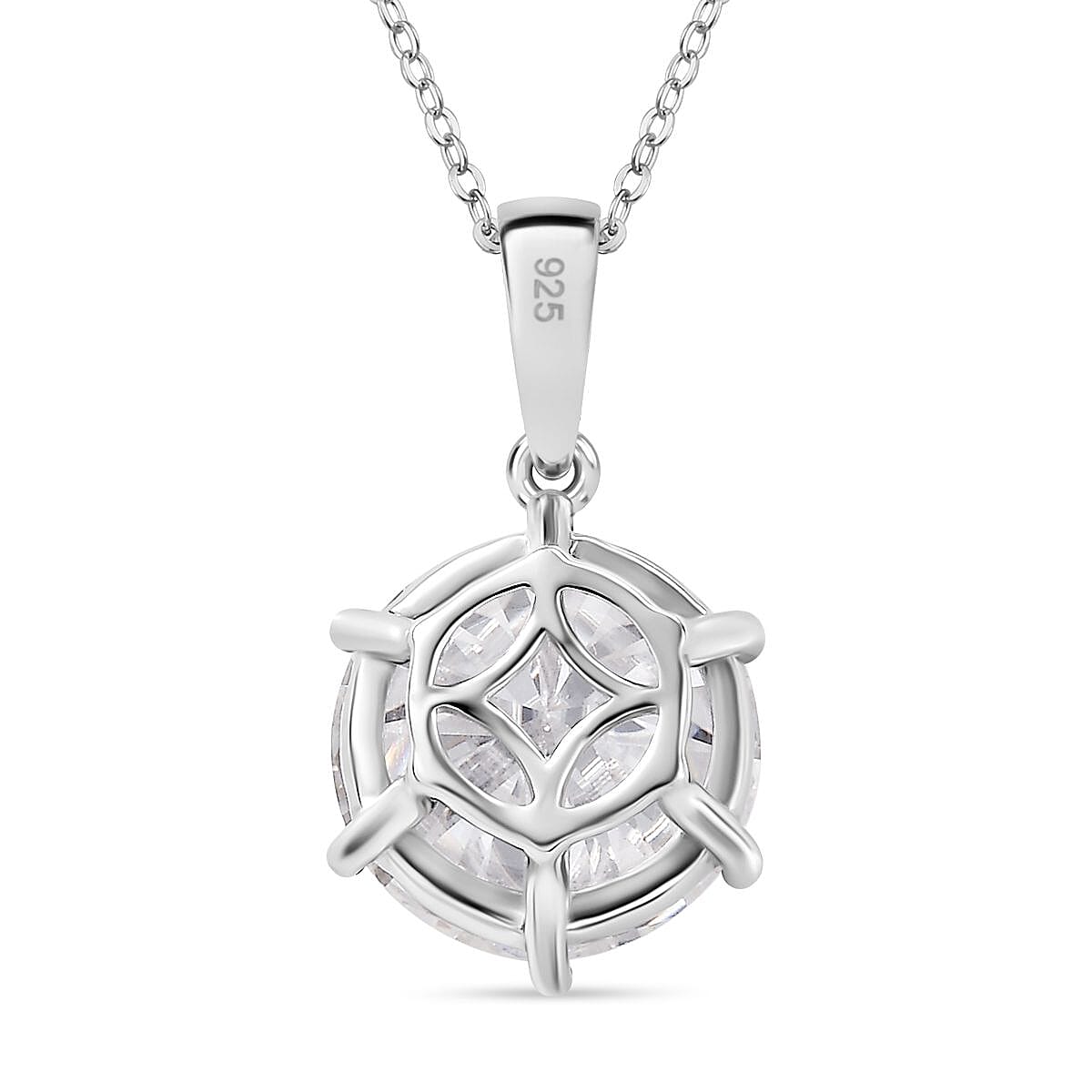 Moissanite Pendant with Chain (Size 20) in Rhodium Overlay Sterling Silver 7.34  Ct. 4327791 10