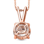 Moissanite Solitaire Pendant with Chain (Size 20) in 18K Vermeil Rose Gold Plated Sterling Silver 1.10 Ct.
