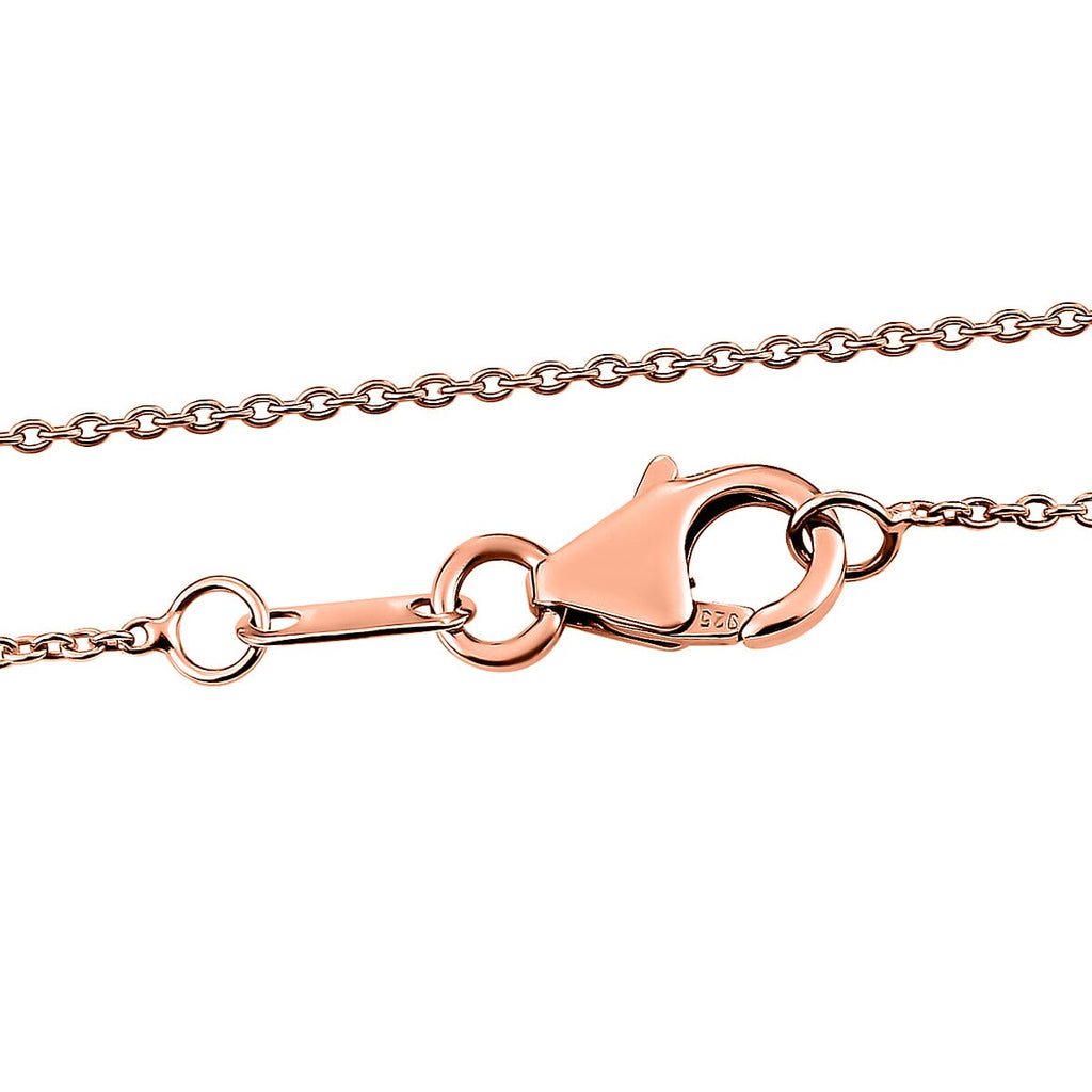 Moissanite Solitaire Pendant with Chain (Size 20) in 18K Vermeil Rose Gold Plated Sterling Silver 1.10 Ct.