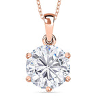 Moissanite Pendant with Chain (Size 20) in Vermeil RG Sterling Silver  Wt. 5.3 Gms  5.700  Ct.