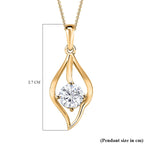Moissanite Pendant with Chain (Size 20) in V18K Vermeil Yellow Gold Plated Sterling Silver
