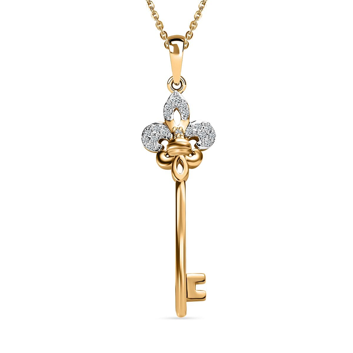 Moissanite Pendant with Chain (Size 20) in 18K Vermeil YG Plated Sterling Silver 4194566 0