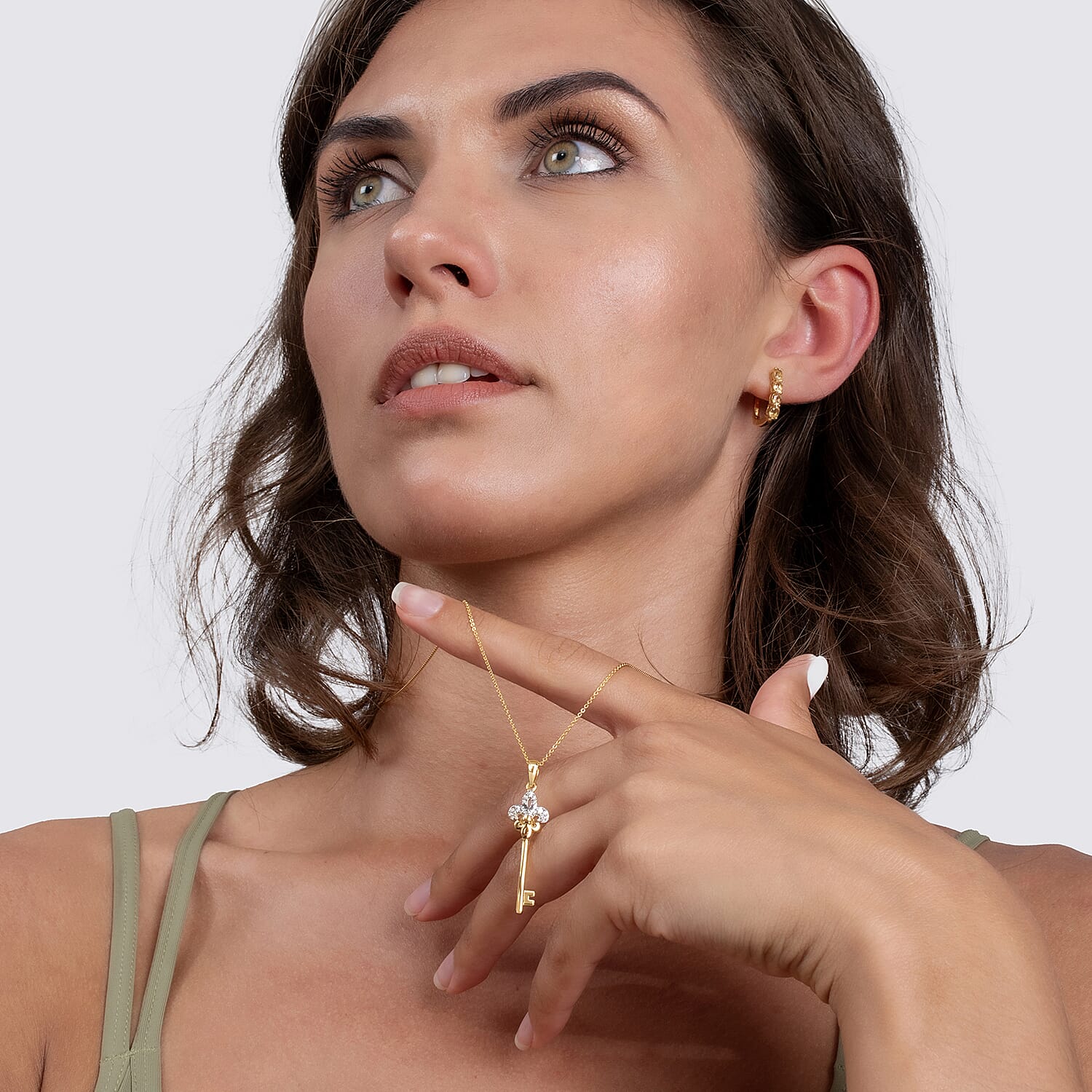 Moissanite Pendant with Chain (Size 20) in 18K Vermeil YG Plated Sterling Silver 4194566 2