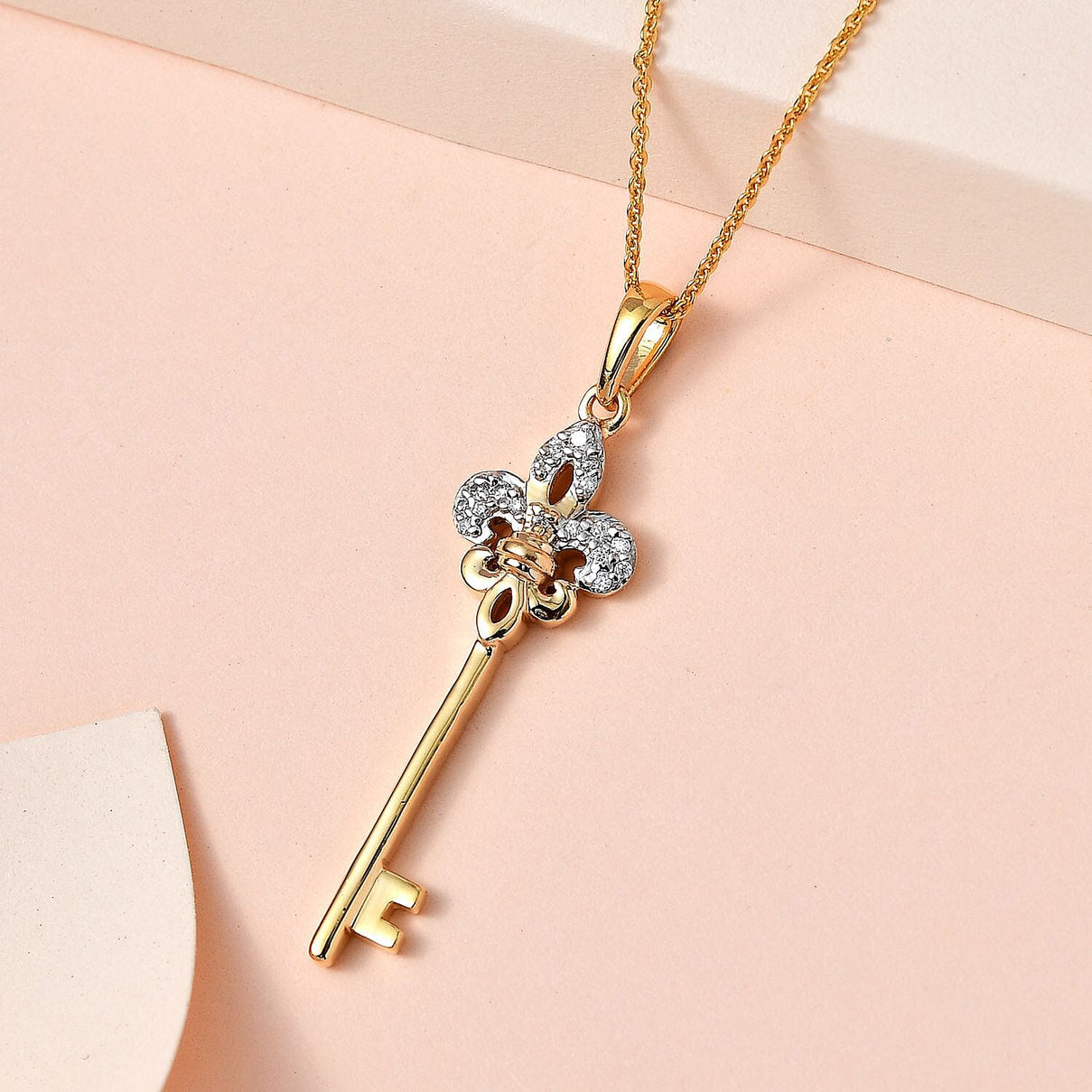 Moissanite Pendant with Chain (Size 20) in 18K Vermeil YG Plated Sterling Silver 4194566 3