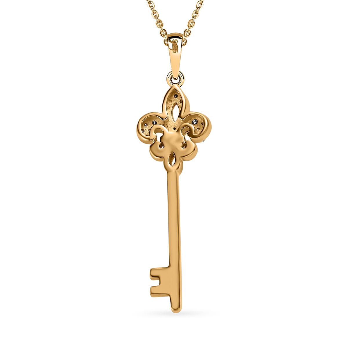 Moissanite Pendant with Chain (Size 20) in 18K Vermeil YG Plated Sterling Silver 4194566 5