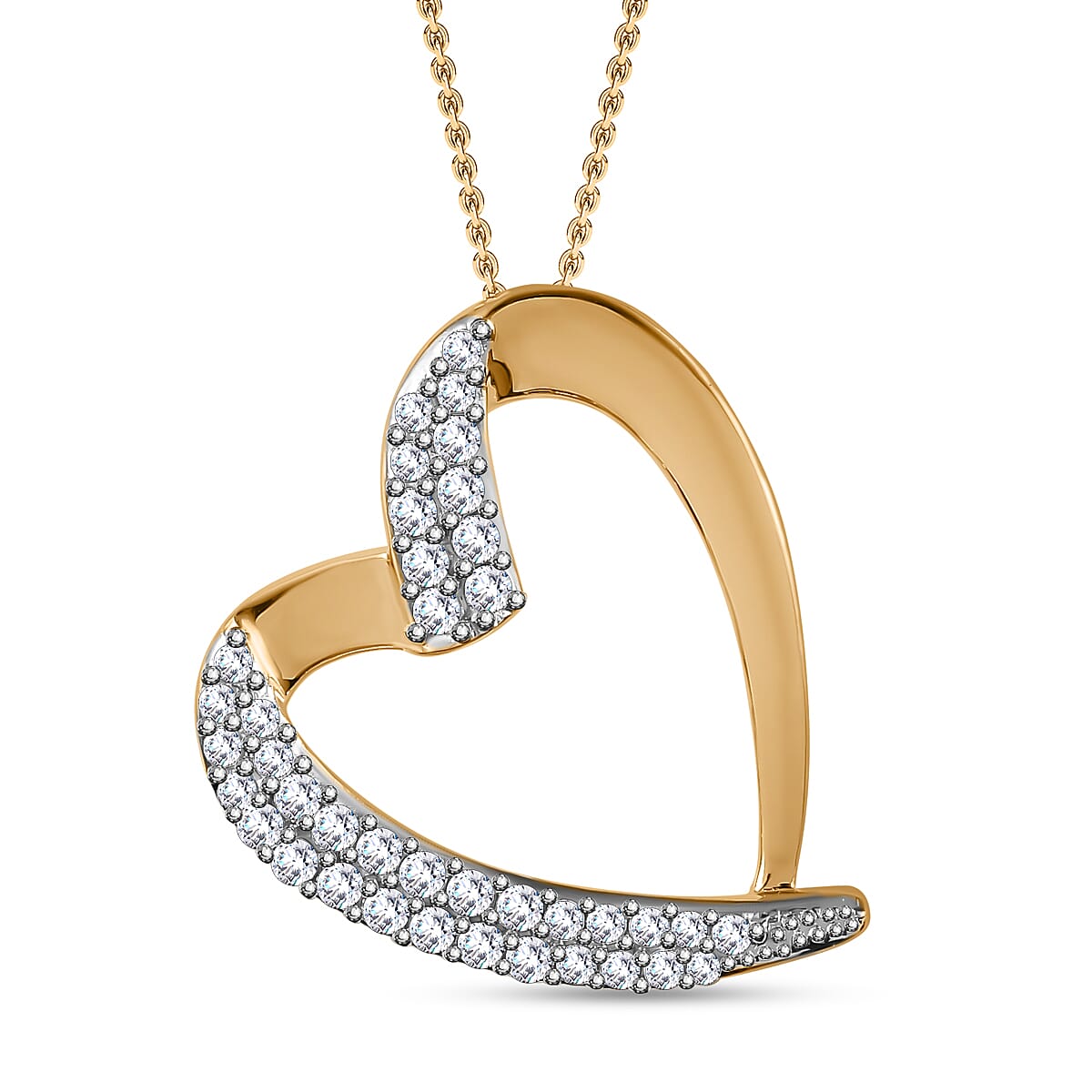 Moissanite Pendant with Chain in Vermeil YG Sterling Silver Wt. 6.93 grams, 0.790 Ct 4249840 0