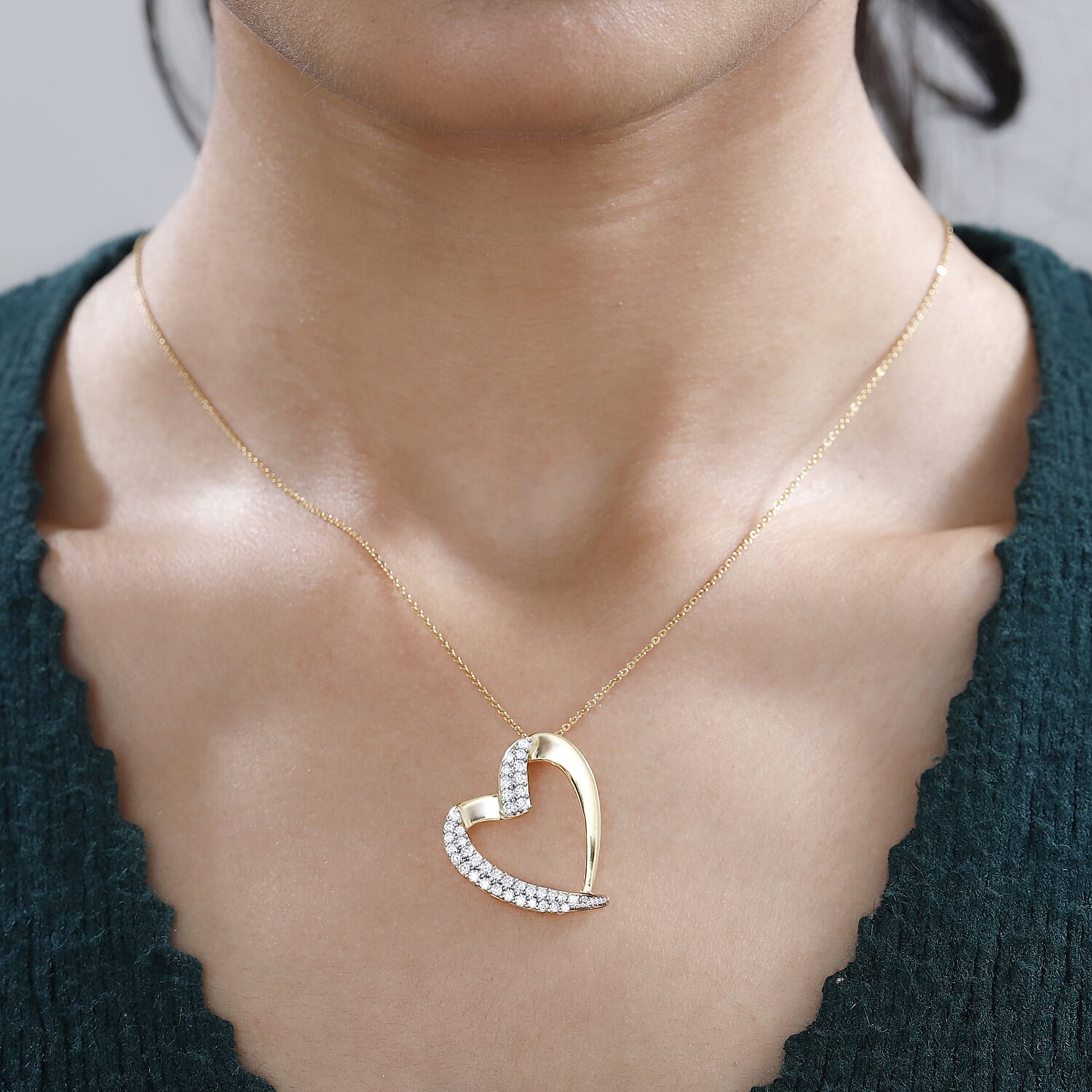 Moissanite Pendant with Chain in Vermeil YG Sterling Silver Wt. 6.93 grams, 0.790 Ct 4249840 1