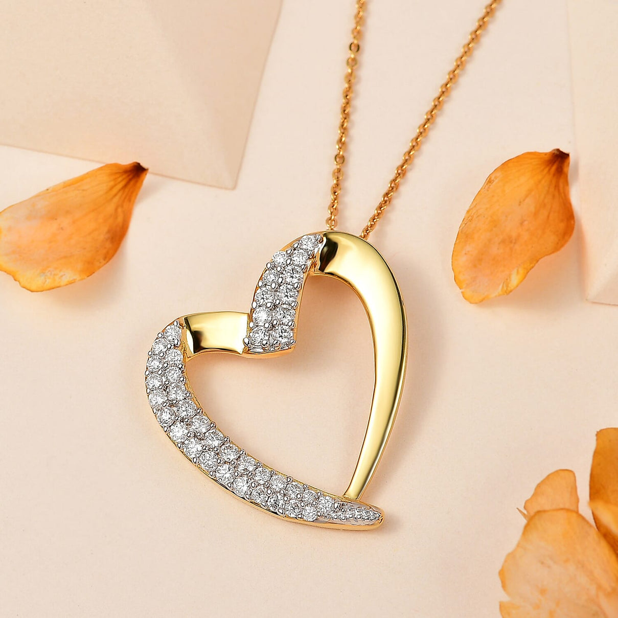 Moissanite Pendant with Chain in Vermeil YG Sterling Silver Wt. 6.93 grams, 0.790 Ct 4249840 2