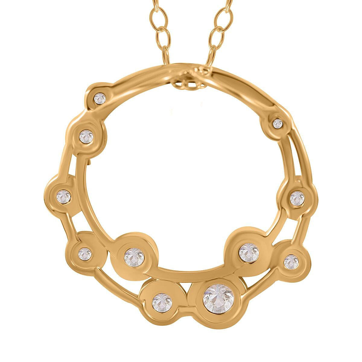 Designer Inspired - Moissanite Bubble Necklace (Size 20) in 18K Yellow Gold Vermeil Plated Sterling Silver 4263100 4